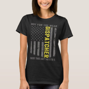 911 Dispatcher US Flag Thin Gold Line Emergency Di T-Shirt