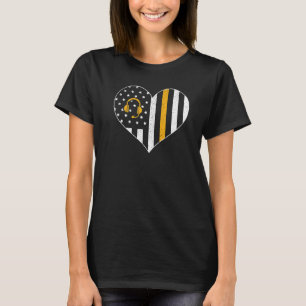 911 Dispatcher Usa Flag Heart Emergency Dispatchin T-Shirt