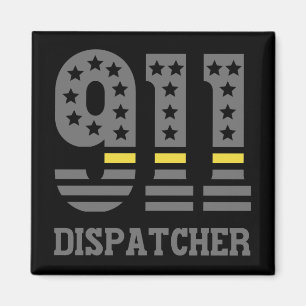 911 Dispatcher USA Flag Thin Yellow Line Emergency Magnet
