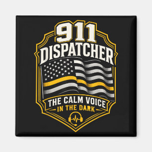 911 Dispatcher Usa Thin Gold Line 911 Dispatch Magnet