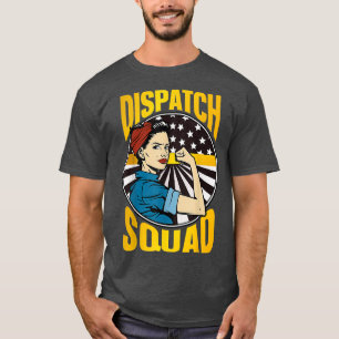 911 Dispatcher Week Dispatch Squad American Flag T-Shirt