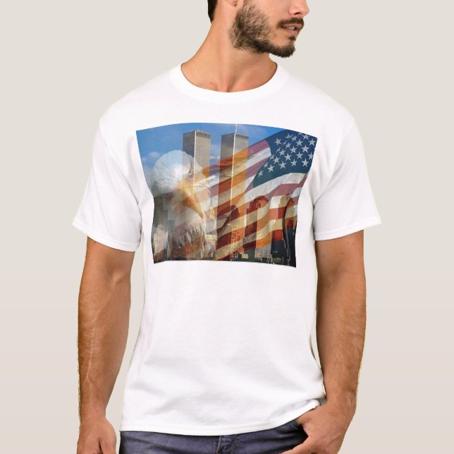 911 eagle flag towers T-Shirt (Front)