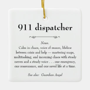 911 Emergency Dispatcher Appreciation Gift Ceramic Ornament