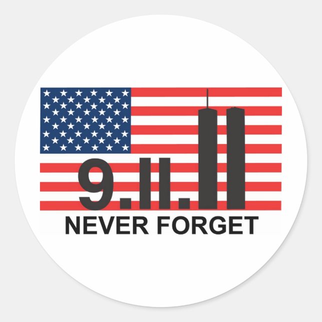 911 flag classic round sticker (Front)