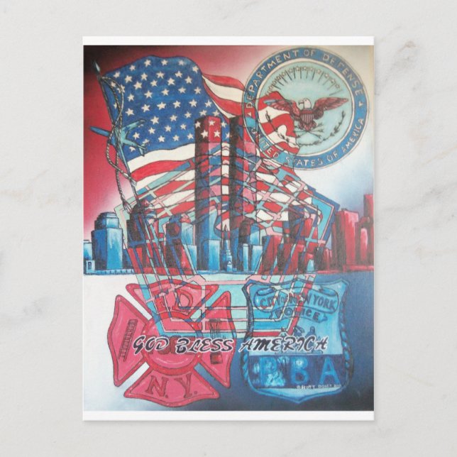 911 God Bless America Postcard (Front)