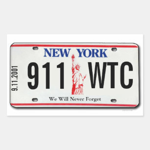 911 Memorial NY License Plate Sticker 1