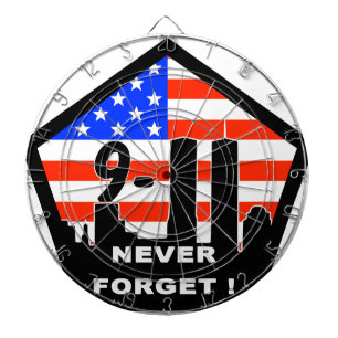 911 never forget dartboard