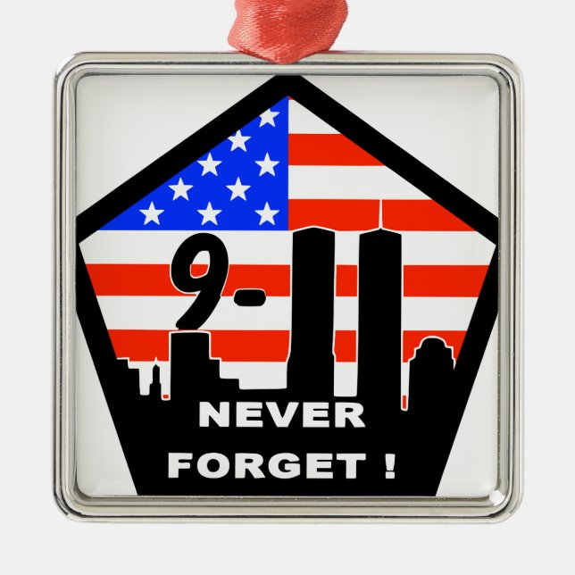 911 never forget metal ornament (Front)
