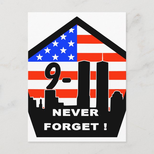911 never forget postcard (Front)