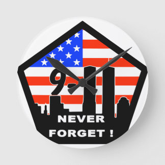 911 never forget round clock