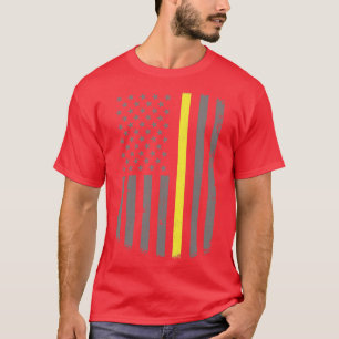 911 Operator US Flag Thin Gold Line Emergency Disp T-Shirt