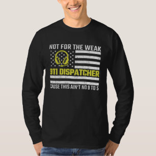 911 Operator US Flag Thin Gold Line Emergency Disp T-Shirt