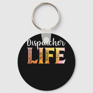911 Police Emergency Dispatcher Life Gold Key Ring