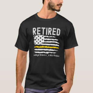 911 Retired Dispatcher  Police Dispatch Thin Gold  T-Shirt