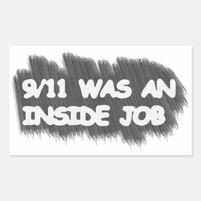 911 was an inside job rectangular sticker (Front)