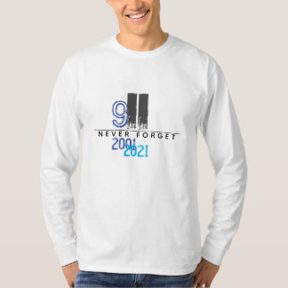 911 WTC Blue Never Forget 20th Anniversary T-Shirt