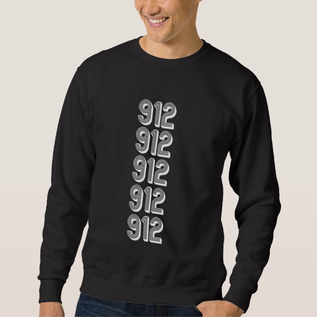 912 Area Code Overland Park KS Sweatshirt (Front)