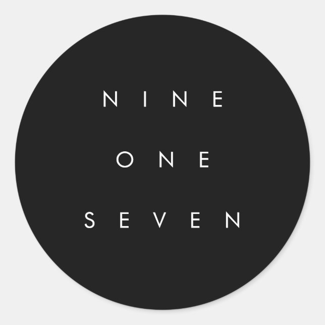 917 Area Code Classic Round Sticker (Front)