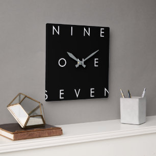 917 Area Code Square Wall Clock