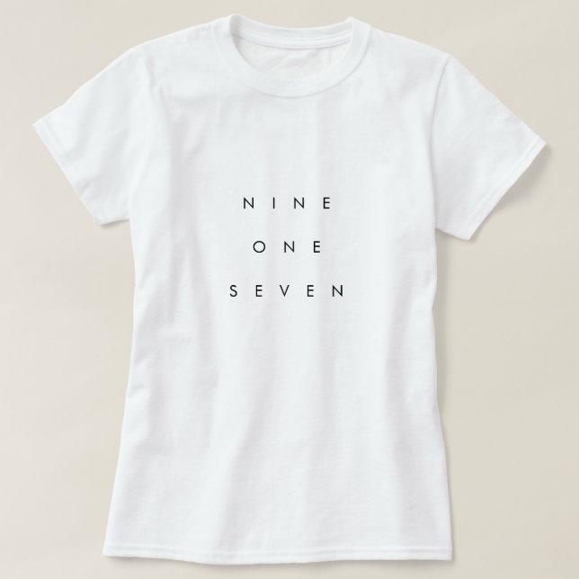 917 Area Code T-Shirt (Design Front)