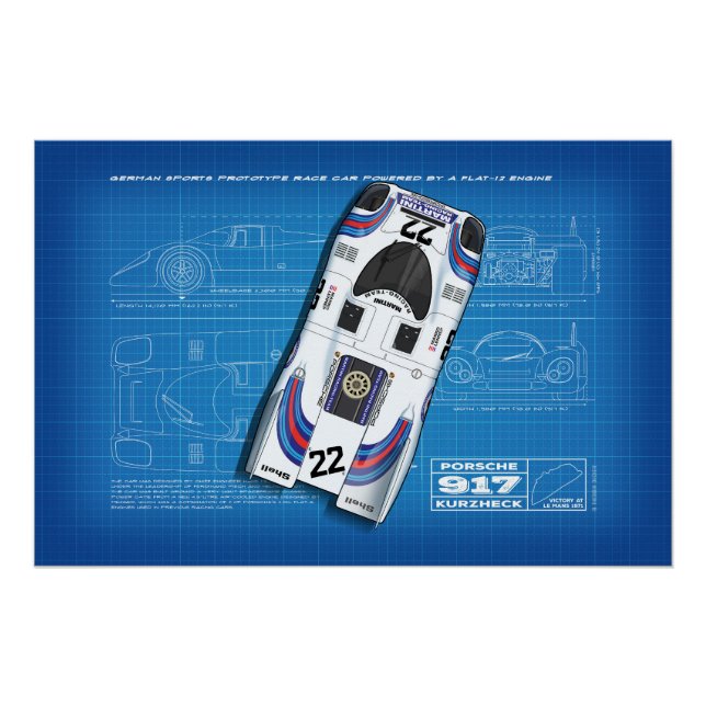 917 Martini Blueprint Poster (Front)