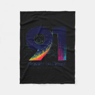 91 And Ready To Reset Birthday Gift For Seniors  Fleece Blanket