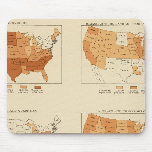 91 Proportions in occupations 1900 Mouse Pad (Front)