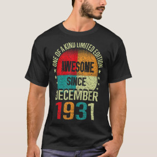 91 Year Awesome Since December 1931 Vintage 91st B T-Shirt