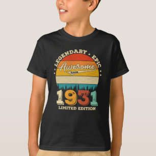 91 Year Old Awesome Since 1931 91st Birthday Gift T-Shirt