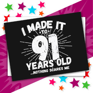 91 Year Old Sarcastic Meme Funny 91st Birthday Postcard