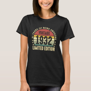 91 Year Old  Vintage 1932  91st Birthday T-Shirt