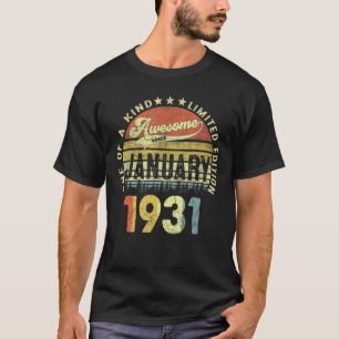 91 Years Old Awesome Since January 1931 91st Birth T-Shirt