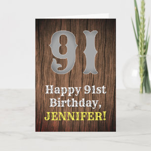 91st Birthday: Country Western Inspired Look, Name Card
