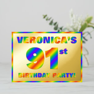 91st Birthday Party — Fun, Rainbow Spectrum “91”