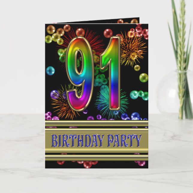91st Birthday party Invitation (Front)