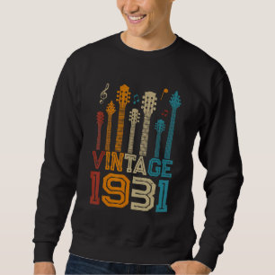 91st Birthday Vintage 1931 Guitarist Guitar Sweatshirt