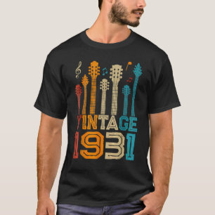 91st Birthday  Vintage 1931 Guitarist Guitar T-Shirt