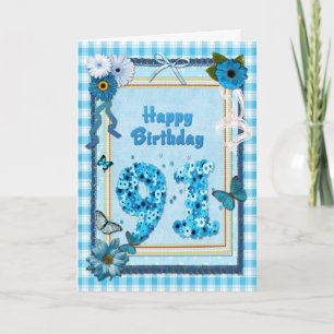91st Birthday with a scrapbook effect Card