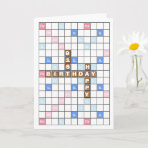 91st Birthday, Word Game Board Card