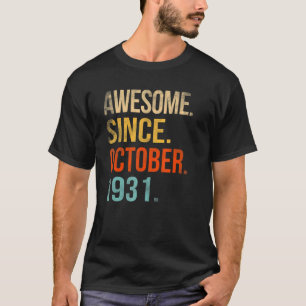 91th Birthday 91 Year Old Awesome Since October 19 T-Shirt