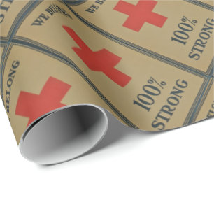 920 WWI Red Cross"We Belong 100% Strong" Wrapping Paper