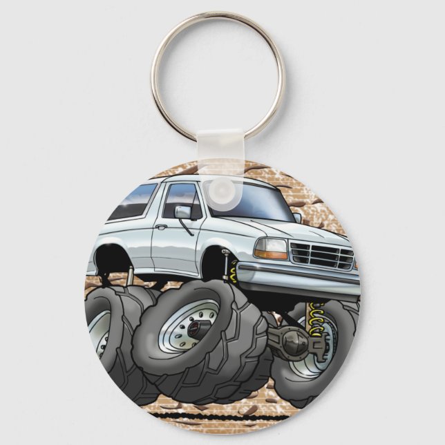 92-96 White Bronco Key Ring (Front)