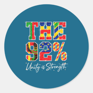 92 percent melanin queen afro 92% black women classic round sticker