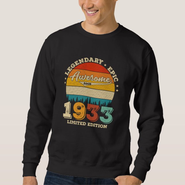 92 Year Old Bday 1933 Awesome 92d Birthday Gift Sweatshirt (Front)