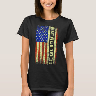 92 Year Old Gifts Vintage 1931 American Flag 92nd  T-Shirt
