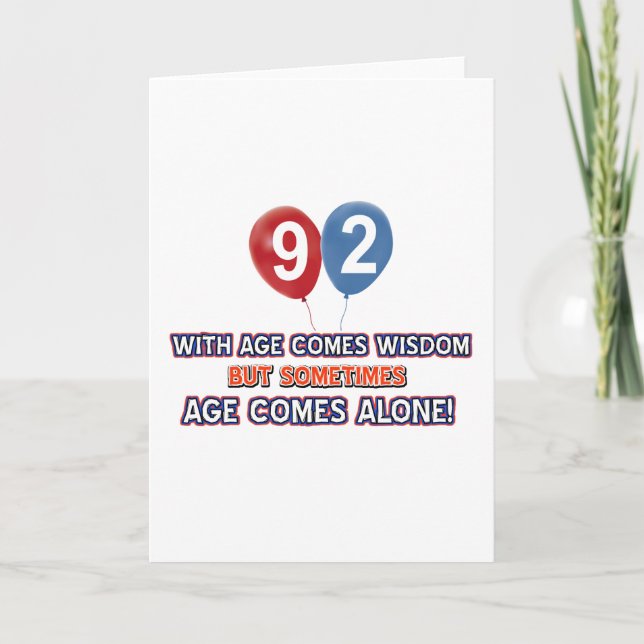 92 year old wisdom birthday designs card (Front)