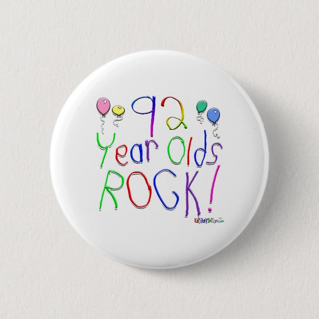 92 Year Olds Rock! Button (Front)