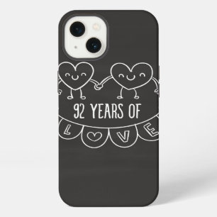 92nd Anniversary Gift Chalk Hearts iPhone 13 Case