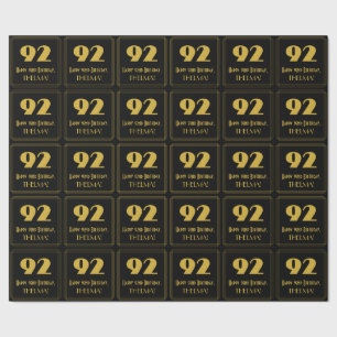 92nd Birthday – Art Deco Inspired Look "92" & Na Wrapping Paper