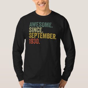 92nd Birthday Awesome Since September 1930 92 Year T-Shirt